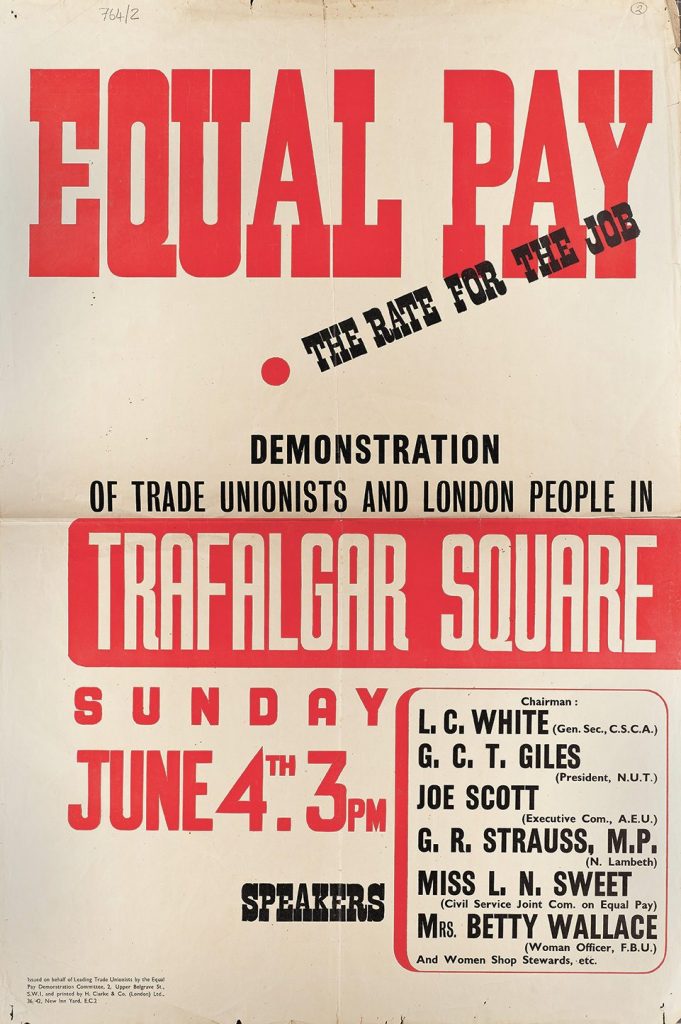 Poster, Equal Pay demonstration.