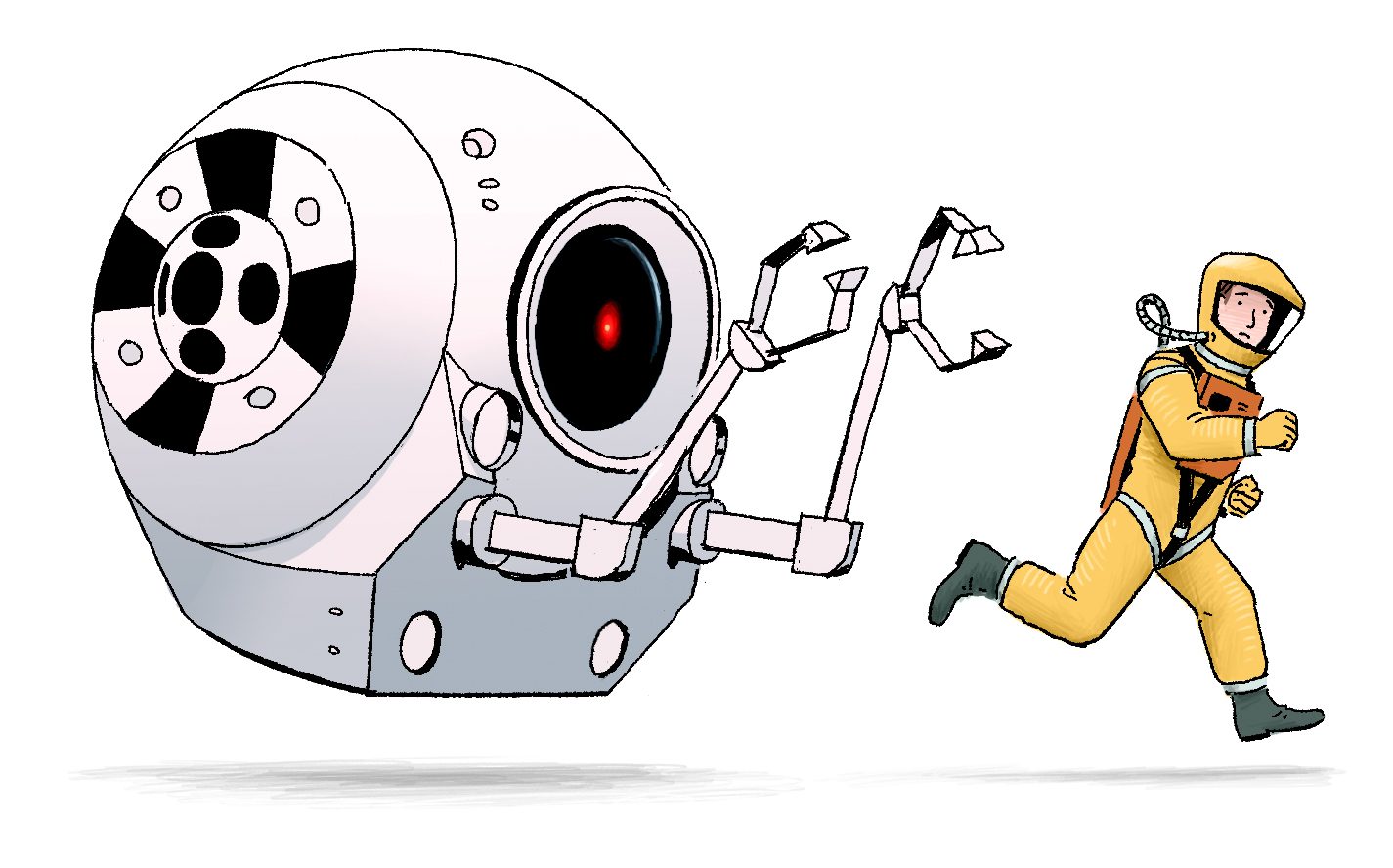 Robot chasing human