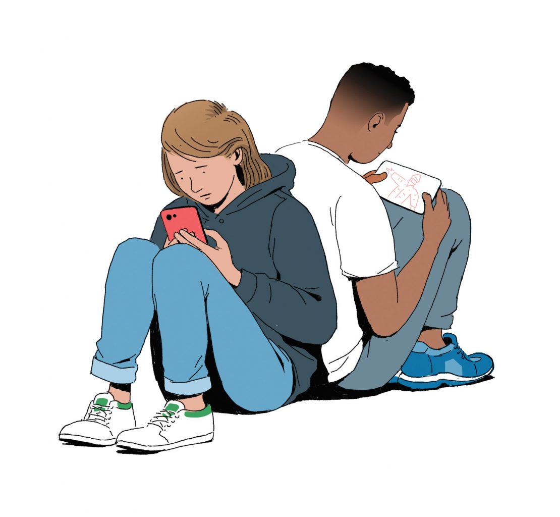 Teenagers on phones