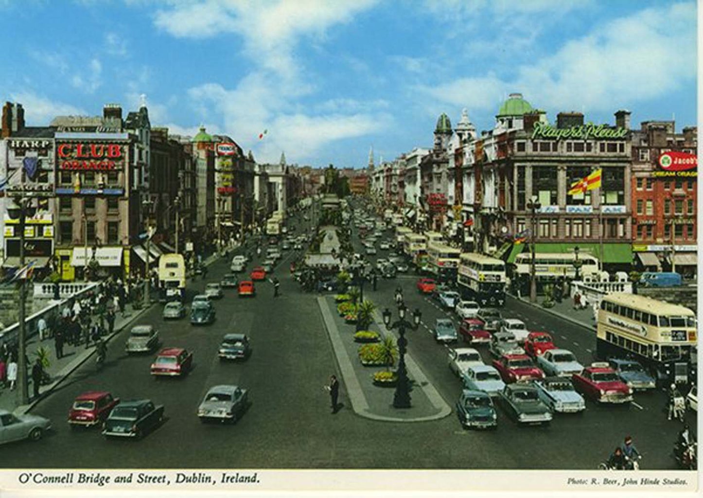 Old fashioned postcard of Dublin