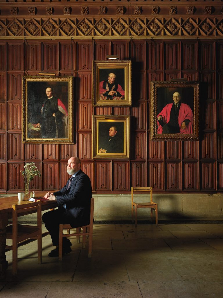 Neil Seabridge, Head Porter at King's College, in the College dining hall