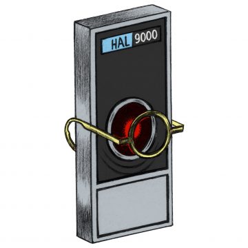 HAL 9000 with glasses on