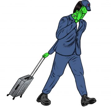 Frankenstein’s monster wheeling suitcase