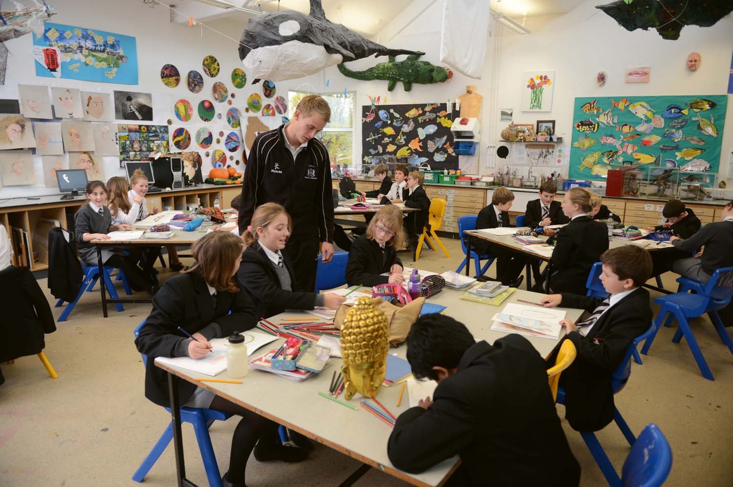 Teacher and students in classroom